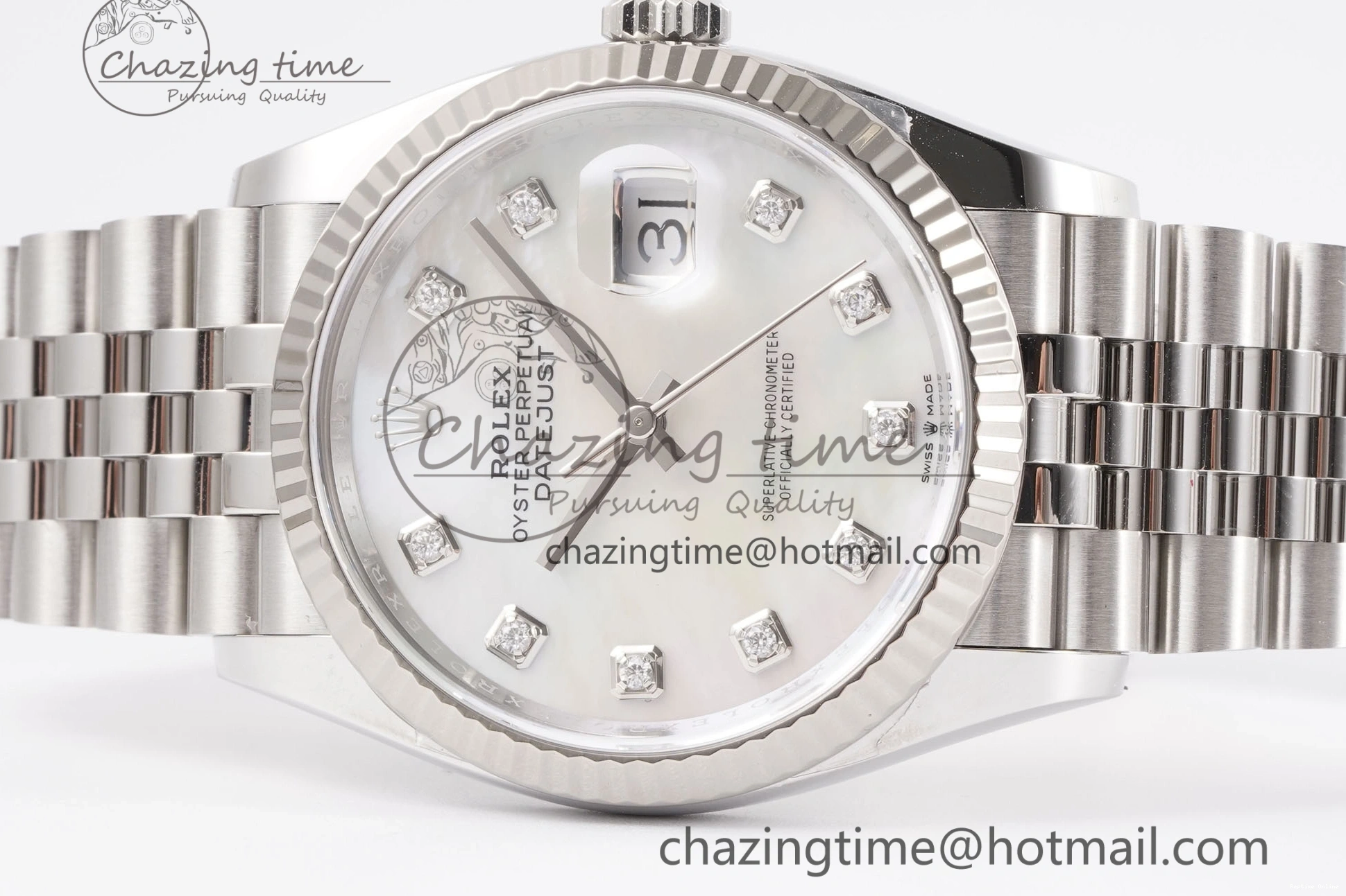 0419 DateJust 36 126234 Clean 1:1 Best Edition 904L Steel White MOP Diamonds Dial on Jubilee Bracelet VR Youthful 1992